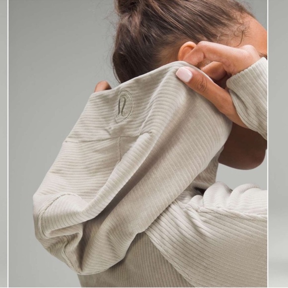 Lululemon Limited Scuba Oversized Hoodie Velvet Cord Riverstone XS/S Pullover - Picture 1 of 7